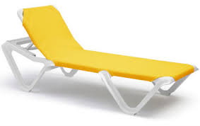 Grosfillex Nauatical Chaise Lounge with no arms