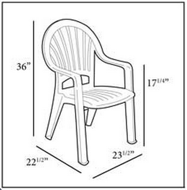 Picture of Grosfillex Pacific Fanback Stacking Armchair