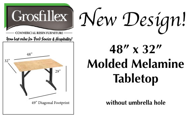 Picture of Grosfillex 48" x 32" Table Top