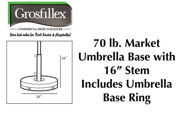 Picture of Grosfillex 70 lb. Market Umbrella Base 16" Stem