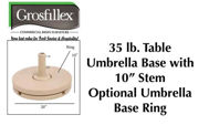 Picture of Grosfillex 35 lb. Umbrella Base 10" Stem