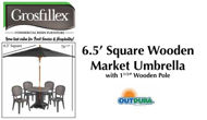 Picture of Grosfillex 6.5 Ft. Square Wooden Market Umbrella