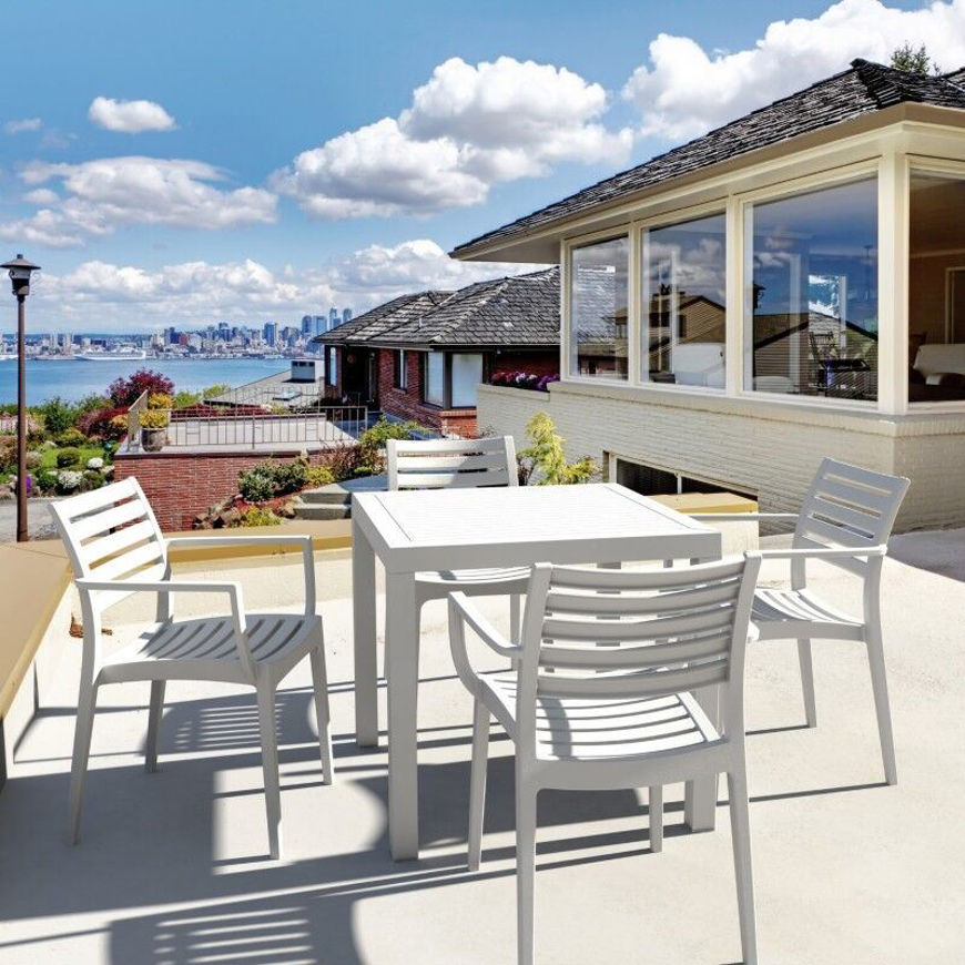 Picture of Artemis Resin Square Dining Set with 4 arm chairs