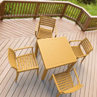 Picture of Artemis Resin Square Dining Set with 4 arm chairs