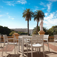 Picture of Artemis Resin Square Dining Set with 4 arm chairs