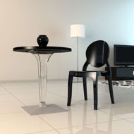 Picture of Ice Werzalit Top Round Dining Table with Transparent Base 24 inch