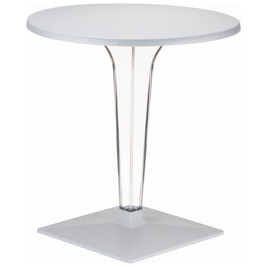 Picture of Ice Werzalit Top Round Dining Table with Transparent Base 28 inch