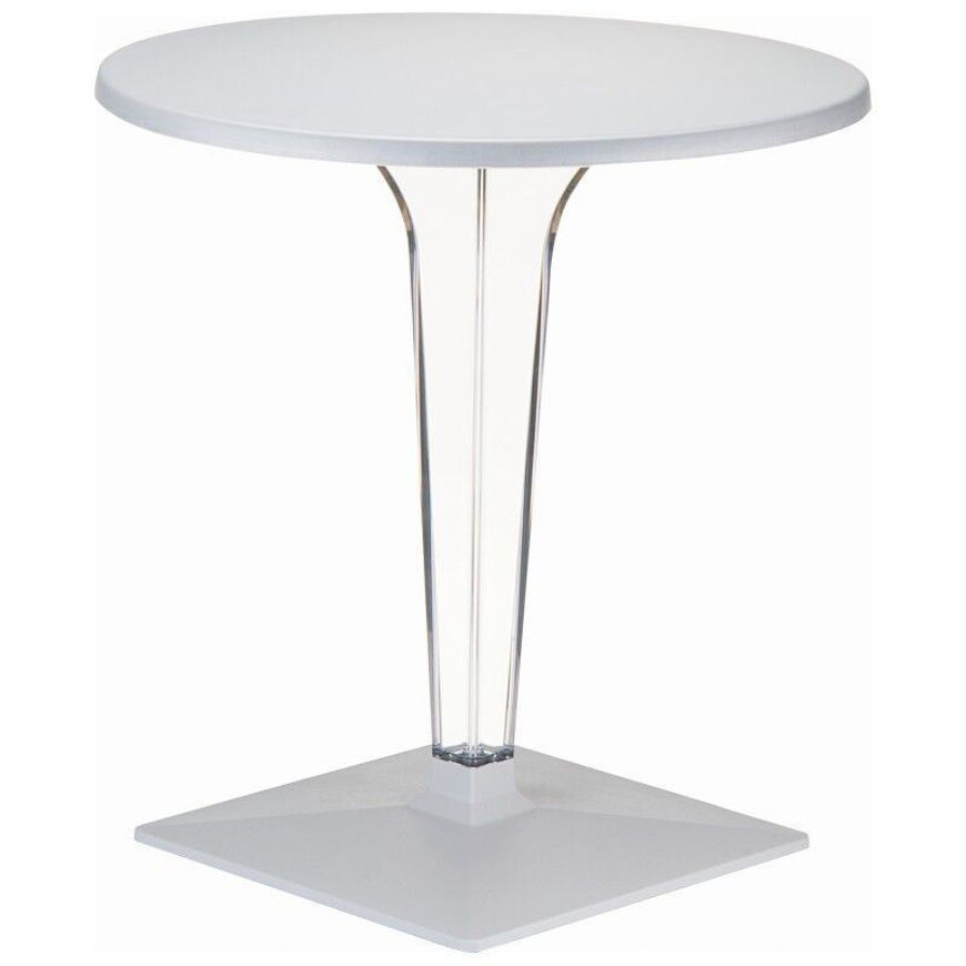 Picture of Ice Werzalit Top Round Dining Table with Transparent Base 32 inch