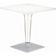 Picture of Ice Werzalit Top Square Dining Table with Transparent Base 24 inch
