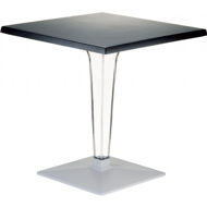Picture of Ice Werzalit Top Square Dining Table with Transparent Base 28 inch