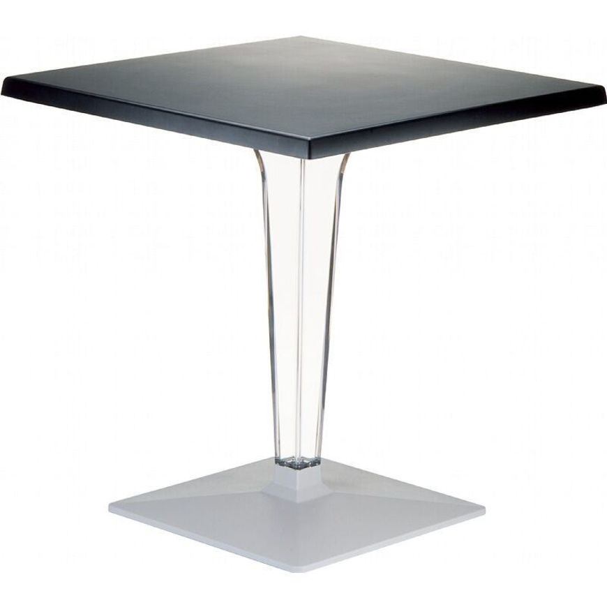 Picture of Ice Werzalit Top Square Dining Table with Transparent Base 28 inch