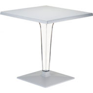 Picture of Ice Werzalit Top Square Dining Table with Transparent Base 28 inch
