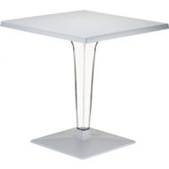 Picture of Ice Werzalit Top Square Dining Table with Transparent Base 28 inch