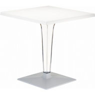 Picture of Ice Werzalit Top Square Dining Table with Transparent Base 28 inch