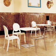 Picture of Ice Werzalit Top Square Dining Table with Transparent Base 28 inch