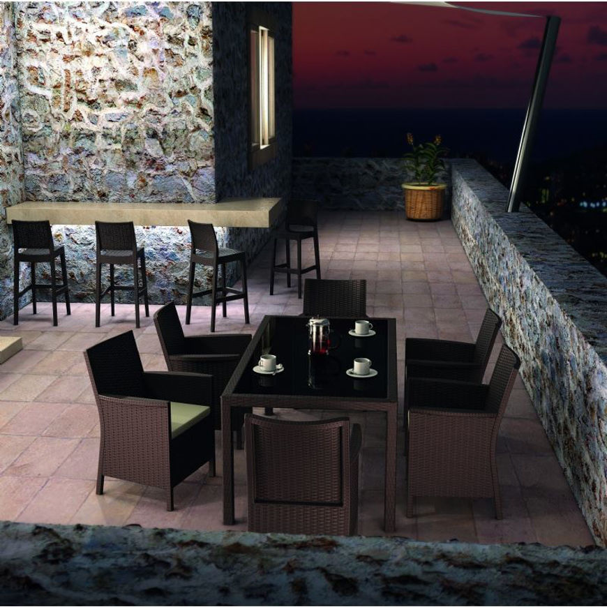 Picture of California Wickerlook Rectangle Dining Set 7 Piece