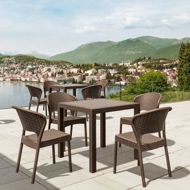 Picture of Daytona Wickerlook Square Dining Set 5 Piece with Side Chairs