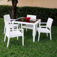 Picture of Miami Wickerlook Square Dining Set 5 Piece with Armchairs