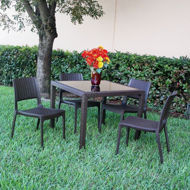 Picture of Miami Wickerlook Square Dining Set 5 Piece with Side Chairs