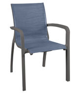 Madras Blue/Volcanic Black Sunset Arm Chair from Grosfillex