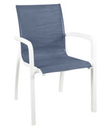 Madras Blue/Glacier White Sunset Arm Chair from Grosfillex