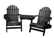 Picture of 2 Hamilton Folding &amp; Reclining Adirondack Chairs with 1 Adirondack Tete-a-Tete Connecting Table