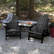 Picture of 2 Hamilton Folding &amp; Reclining Adirondack Chairs with 1 Adirondack Tete-a-Tete Connecting Table