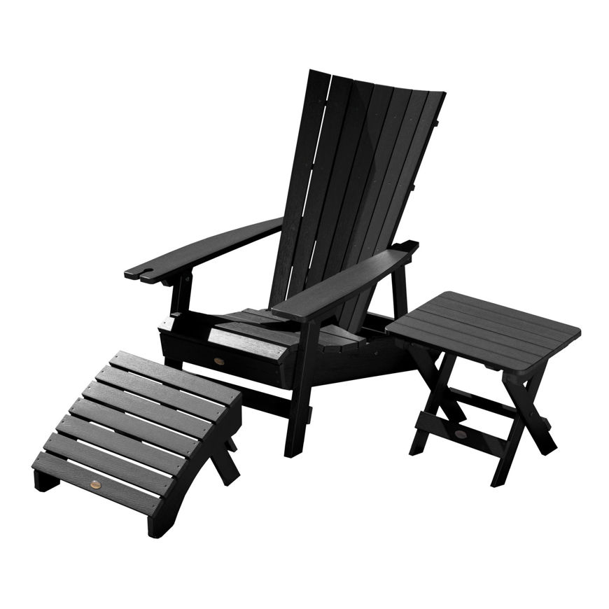 Picture of Manhattan Beach Adirondack Chair with Wine Glass Holder with Folding Adirondack Side Table and Ottoman