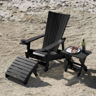Picture of Manhattan Beach Adirondack Chair with Wine Glass Holder with Folding Adirondack Side Table and Ottoman