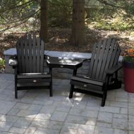 Picture of 2 Hamilton Folding &amp; Reclining Adirondack Chairs with 1 Adirondack Tete-a-Tete Connecting Table