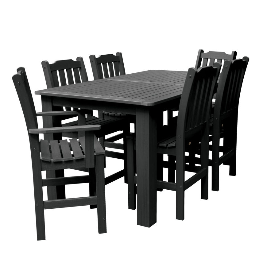 Picture of Lehigh 7pc Rectangular Outdoor Dining Set 42in x 72in - Counter Height