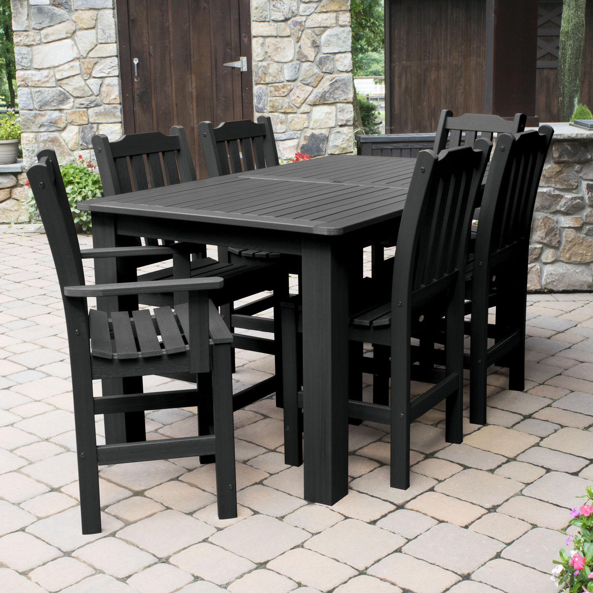 Buy Lehigh 7pc Rectangular Outdoor Dining Set 42in x 72in Counter