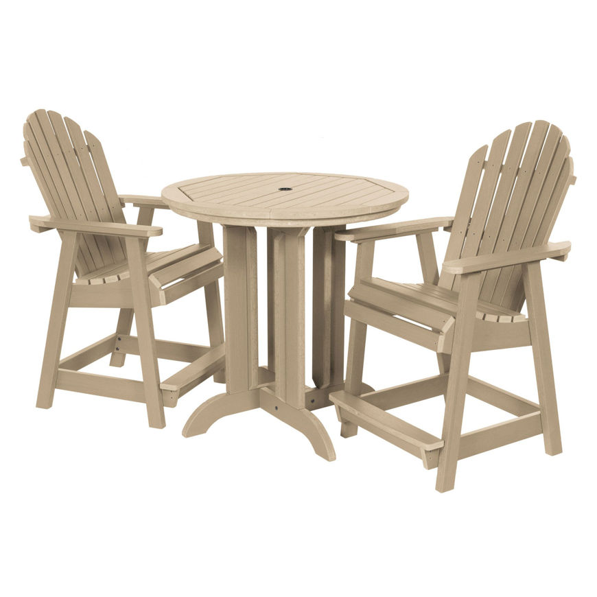 Picture of Commercial Grade 3 Pc Muskoka Adirondack Bistro Dining Set in Counter Height with 36” Table