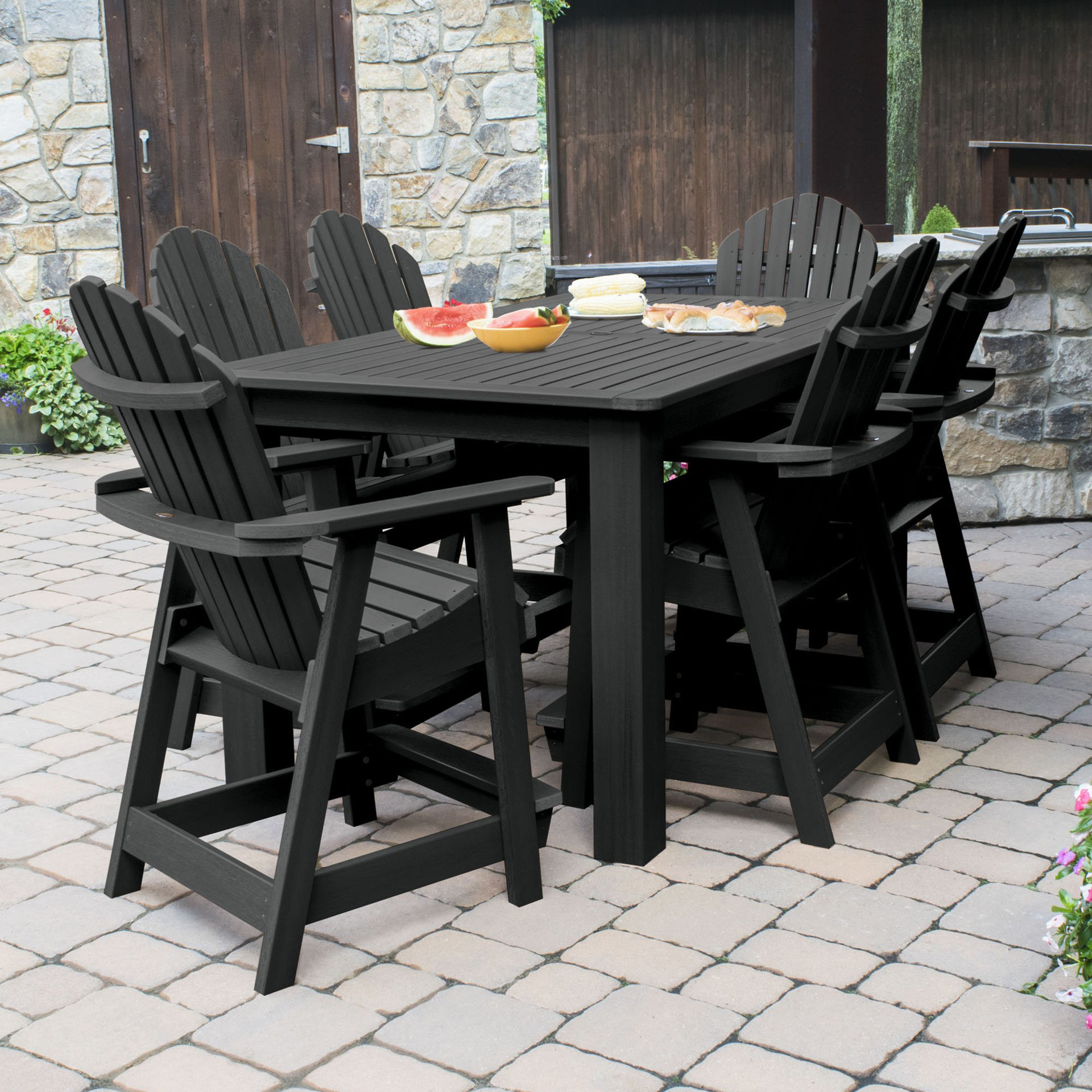 Buy Hamilton 7pc Rectangular Outdoor Dining Set 42in x 72in Counter