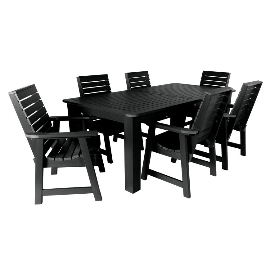 Picture of Weatherly 7pc Rectangular Outdoor Dining Set 42in x 84in - Dining Height