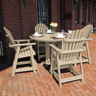 Picture of Commercial Grade 5 Pc Muskoka Adirondack Dining Set in Counter Height with 48” Table
