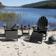 Picture of 2 Essential Adirondack Chairs with Folding Side Table &amp; 2 Folding Ottomans