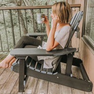 1 Hamilton Folding & Reclining Adirondack Chair with 1 Adirondack Laptop/Reading Table