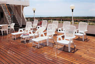 Picture of Bahia Stacking Deck Chair White Shipped in Packs of Two.