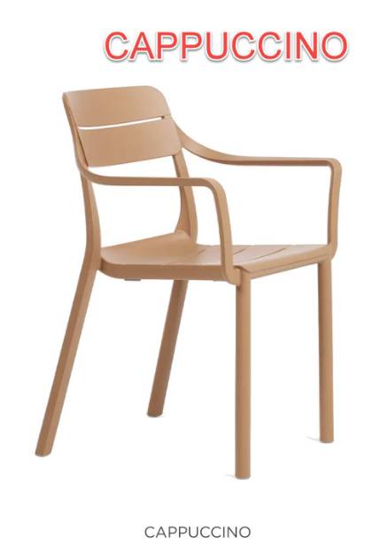 NARDI CASSIA DINING ARM CHAIR CAPPUCCINO